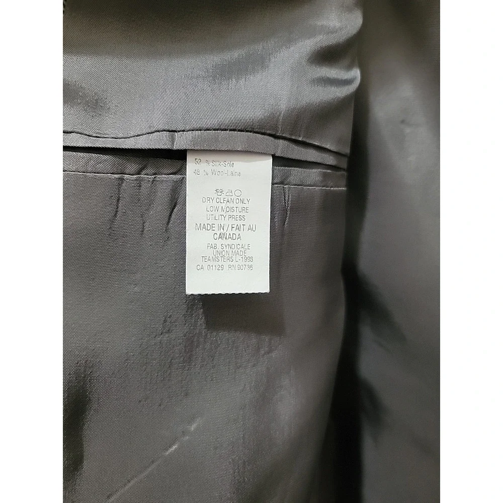 Lauren Ralph Lauren Sport Coat Jacket Mens 46L Gray Herringbone Silk Wool Canada